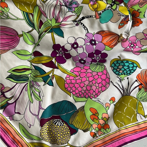 Trina Turk Key West Botanical Hankerchief Scarf Tankini Top & Shirred Bottom 6 - Picture 4 of 16